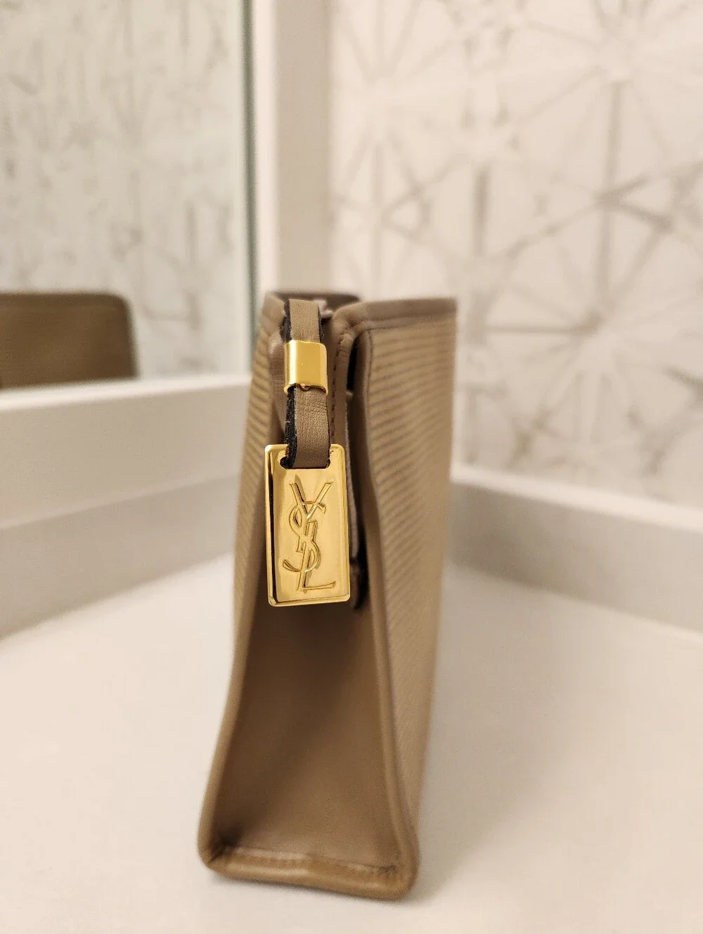 Yves Saint Laurent Beige Canvas Pouch - Picture 4 of 15